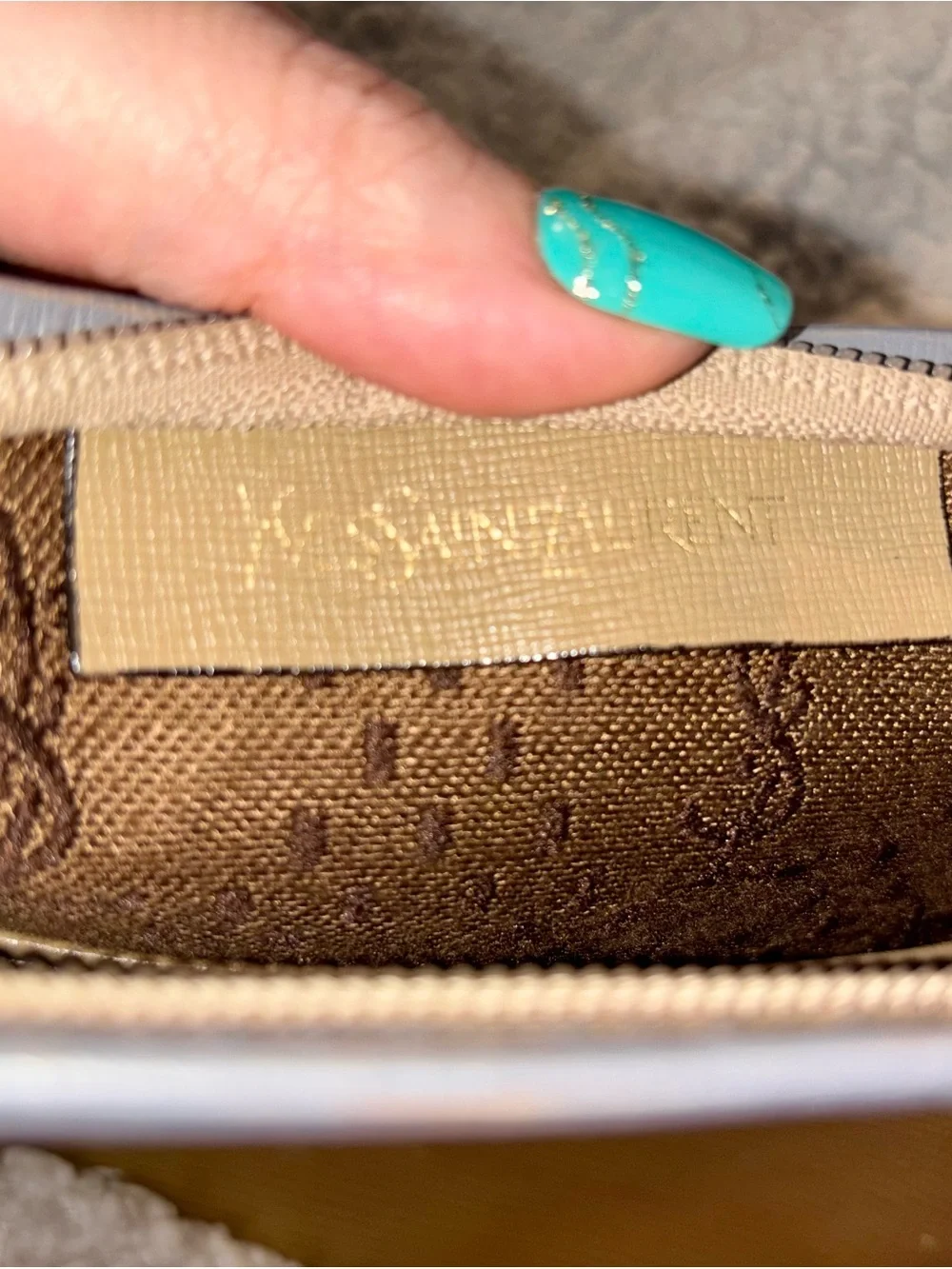 Vintage YSL Yves Saint Laurent Gold Toiletry Pouch/Crossbody Bag